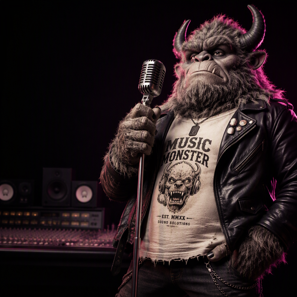 LYRICMONSTERS — the first monster, on the mic in the studio